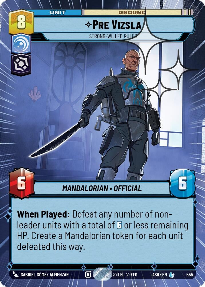 Image for Pre Vizsla - Strong-Willed Ruler (Hyperspace Foil) (555) [Ashes of the Empire] {ASH} - Star Wars: Unlimited
