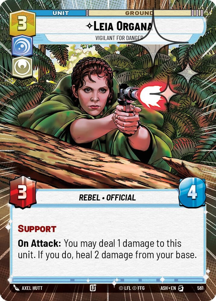 Image for Leia Organa - Vigilant for Danger (Hyperspace Foil) (561) [Ashes of the Empire] {ASH} - Star Wars: Unlimited
