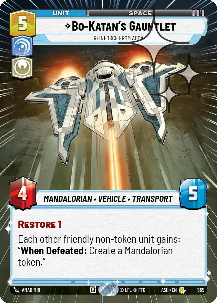 Image for Bo-Katan's Gauntlet - Reinforce from Above (Hyperspace Foil) (565) [Ashes of the Empire] {ASH} - Star Wars: Unlimited