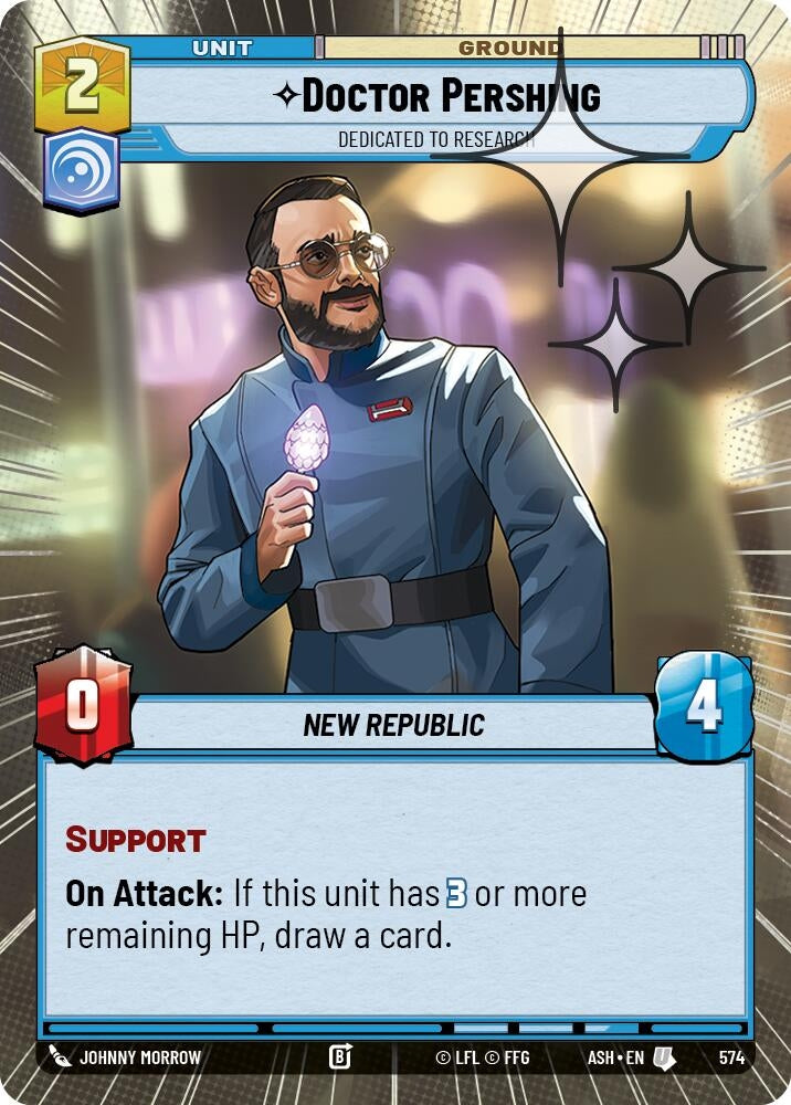 Image for Doctor Pershing - Dedicated to Research (Hyperspace Foil) (574) [Ashes of the Empire] {ASH} - Star Wars: Unlimited