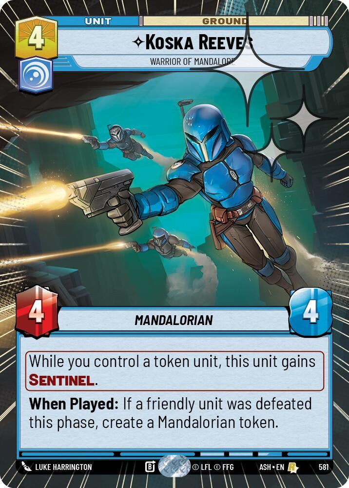 Image for Koska Reeves - Warrior of Mandalore (Hyperspace Foil) (581) [Ashes of the Empire] {ASH} - Star Wars: Unlimited