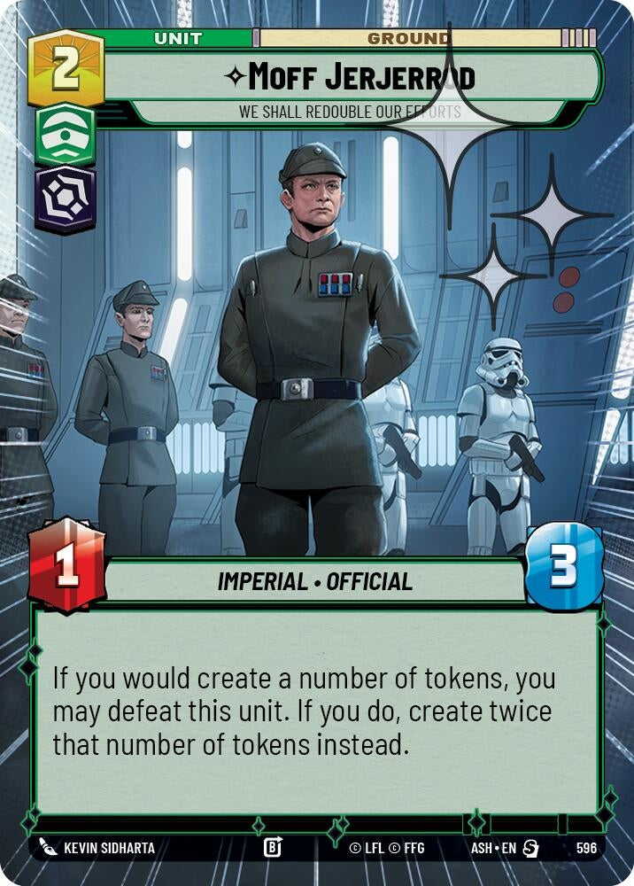 Image for Moff Jerjerrod - We Shall Redouble Our Efforts (Hyperspace Foil) (596) [Ashes of the Empire] {ASH} - Star Wars: Unlimited