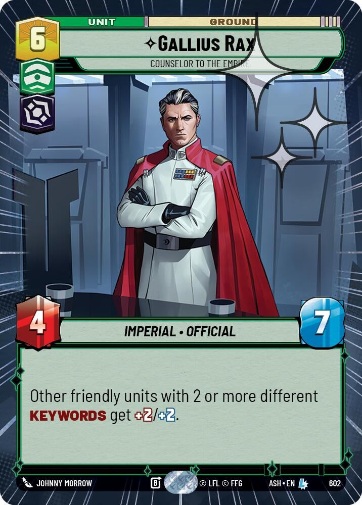 Image for Gallius Rax - Counselor to the Empire (Hyperspace Foil) (602) [Ashes of the Empire] {ASH} - Star Wars: Unlimited