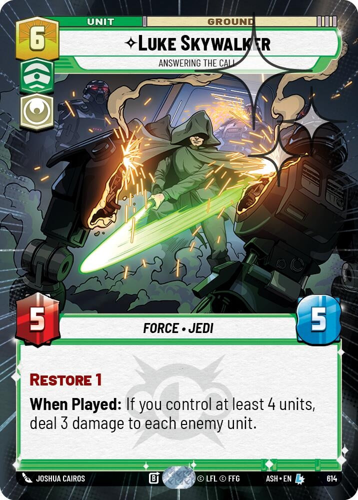 Image for Luke Skywalker - Answering the Call (Hyperspace Foil) (614) [Ashes of the Empire] {ASH} - Star Wars: Unlimited