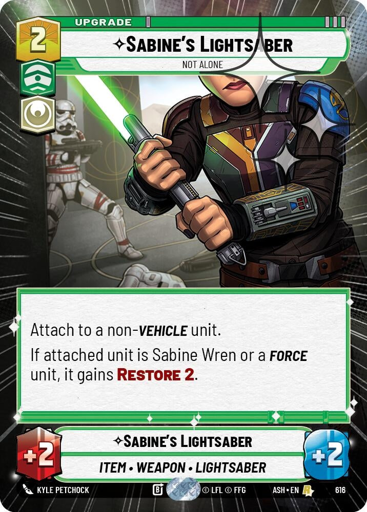 Image for Sabine's Lightsaber - Not Alone (Hyperspace Foil) (616) [Ashes of the Empire] {ASH} - Star Wars: Unlimited