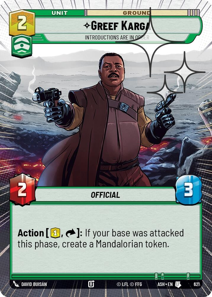 Image for Greef Karga - Introductions are in Order (Hyperspace Foil) (621) [Ashes of the Empire] {ASH} - Star Wars: Unlimited