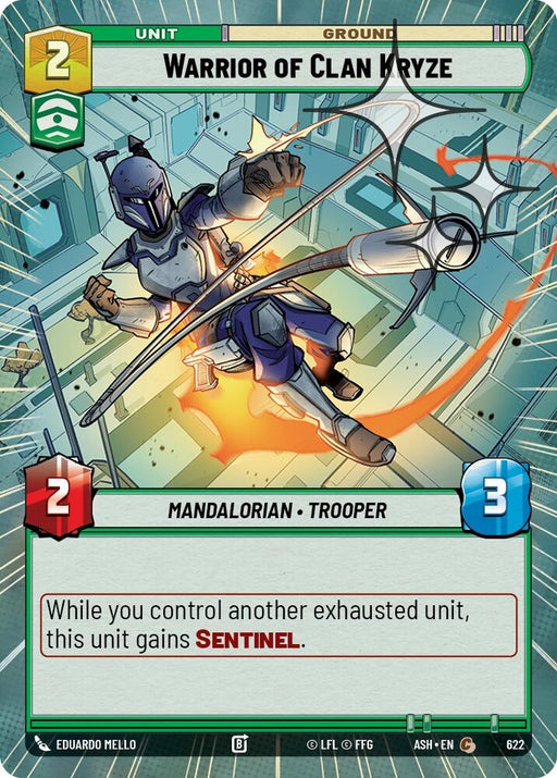 Image for Warrior of Clan Kryze (Hyperspace Foil) (622) [Ashes of the Empire] {ASH} - Star Wars: Unlimited