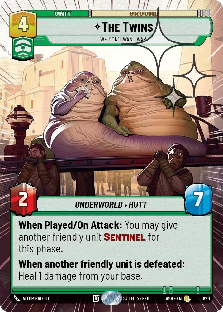 Image for The Twins - We Don't Want War (Hyperspace Foil) (629) [Ashes of the Empire] {ASH} - Star Wars: Unlimited