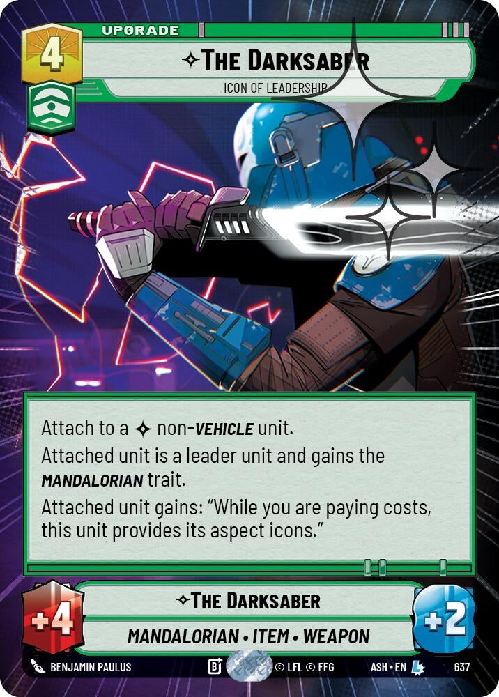 Image for The Darksaber - Icon of Leadership (Hyperspace Foil) (637) [Ashes of the Empire] {ASH} - Star Wars: Unlimited