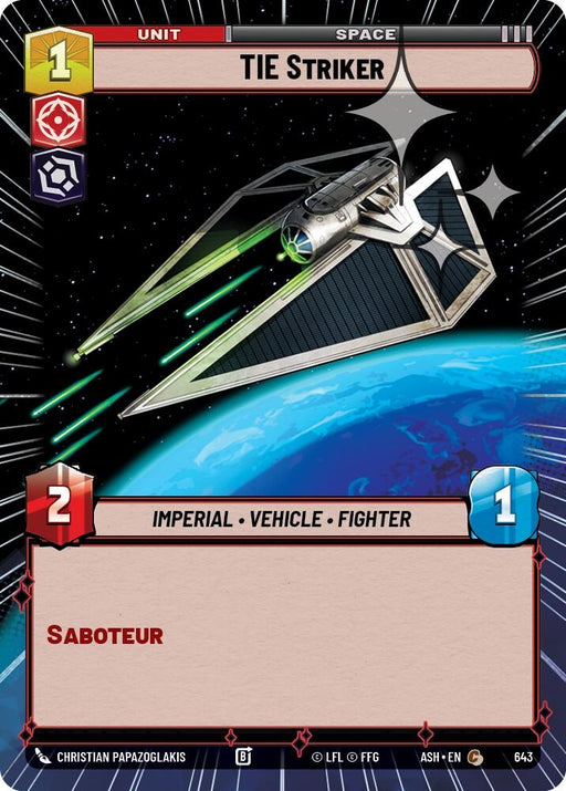 Image for TIE Striker (Hyperspace Foil) (643) [Ashes of the Empire] {ASH} - Star Wars: Unlimited