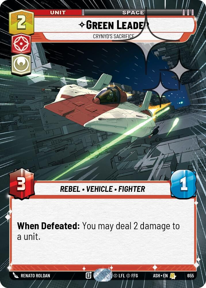 Image for Green Leader - Crynyd's Sacrifice (Hyperspace Foil) (655) [Ashes of the Empire] {ASH} - Star Wars: Unlimited