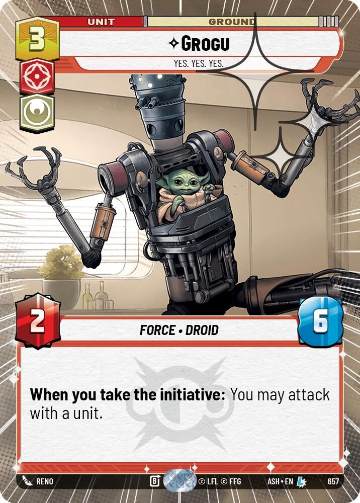 Image for Grogu - Yes. Yes. Yes. (Hyperspace Foil) (657) [Ashes of the Empire] {ASH} - Star Wars: Unlimited