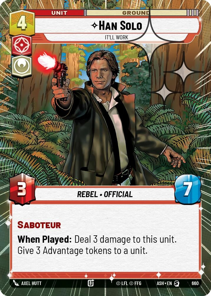 Image for Han Solo - It'll Work (Hyperspace Foil) (660) [Ashes of the Empire] {ASH} - Star Wars: Unlimited