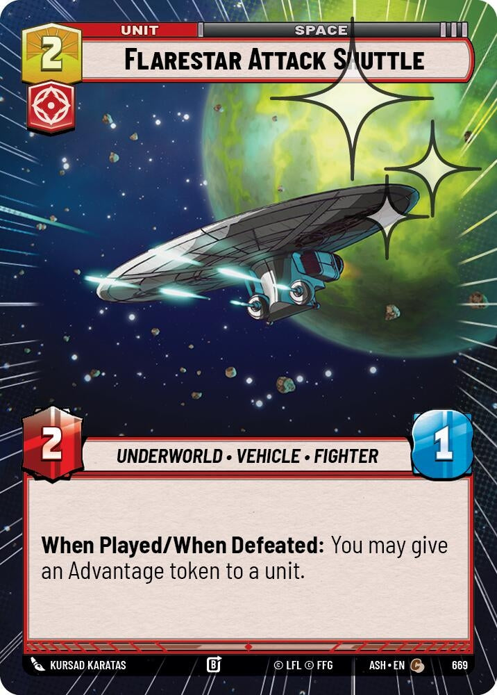 Image for Flarestar Attack Shuttle (Hyperspace Foil) (669) [Ashes of the Empire] {ASH} - Star Wars: Unlimited
