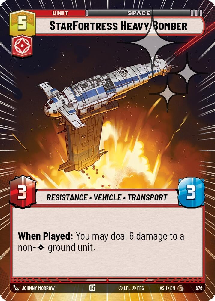 Image for StarFortress Heavy Bomber (Hyperspace Foil) (676) [Ashes of the Empire] {ASH} - Star Wars: Unlimited
