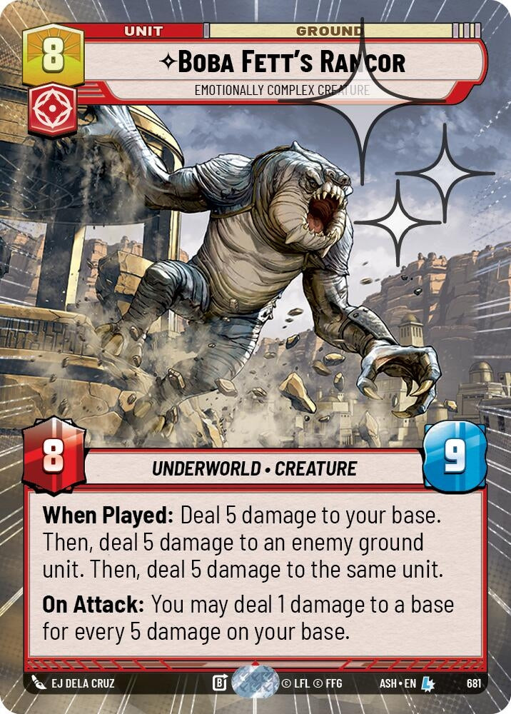 Image for Boba Fett's Rancor - Emotionally Complex Creature (Hyperspace Foil) (681) [Ashes of the Empire] {ASH} - Star Wars: Unlimited