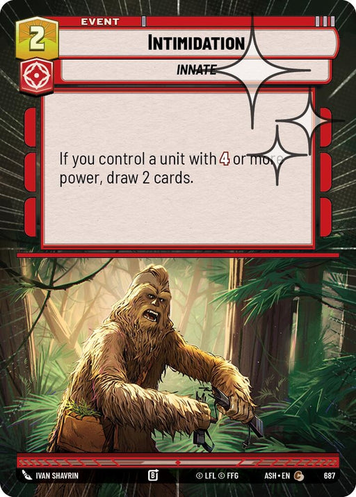 Image for Intimidation (Hyperspace Foil) (687) [Ashes of the Empire] {ASH} - Star Wars: Unlimited