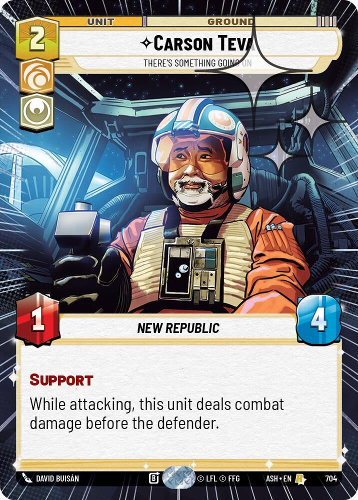 Image for Carson Teva - There's Something Going On (Hyperspace Foil) (704) [Ashes of the Empire] {ASH} - Star Wars: Unlimited