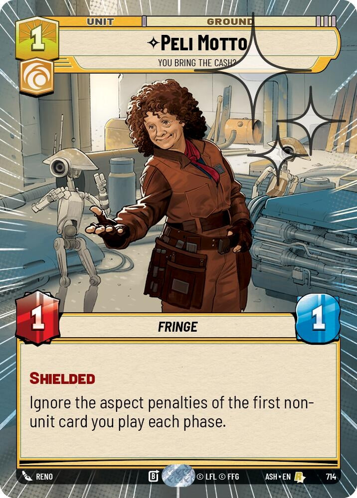 Image for Peli Motto - You Bring the Cash? (Hyperspace Foil) (714) [Ashes of the Empire] {ASH} - Star Wars: Unlimited