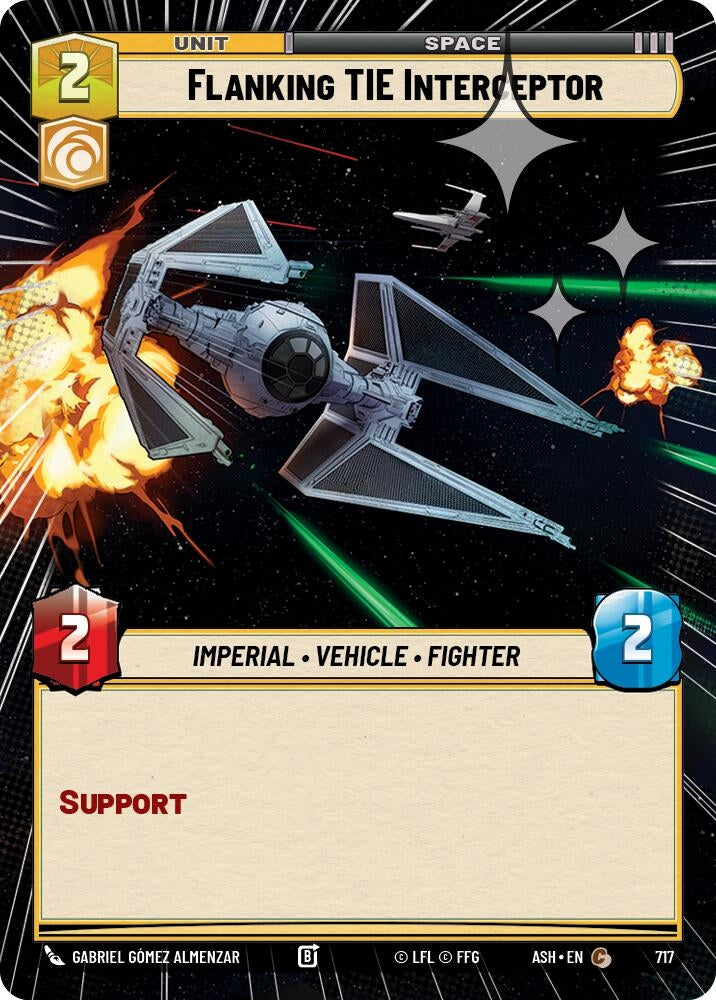 Image for Flanking TIE Interceptor (Hyperspace Foil) (717) [Ashes of the Empire] {ASH} - Star Wars: Unlimited
