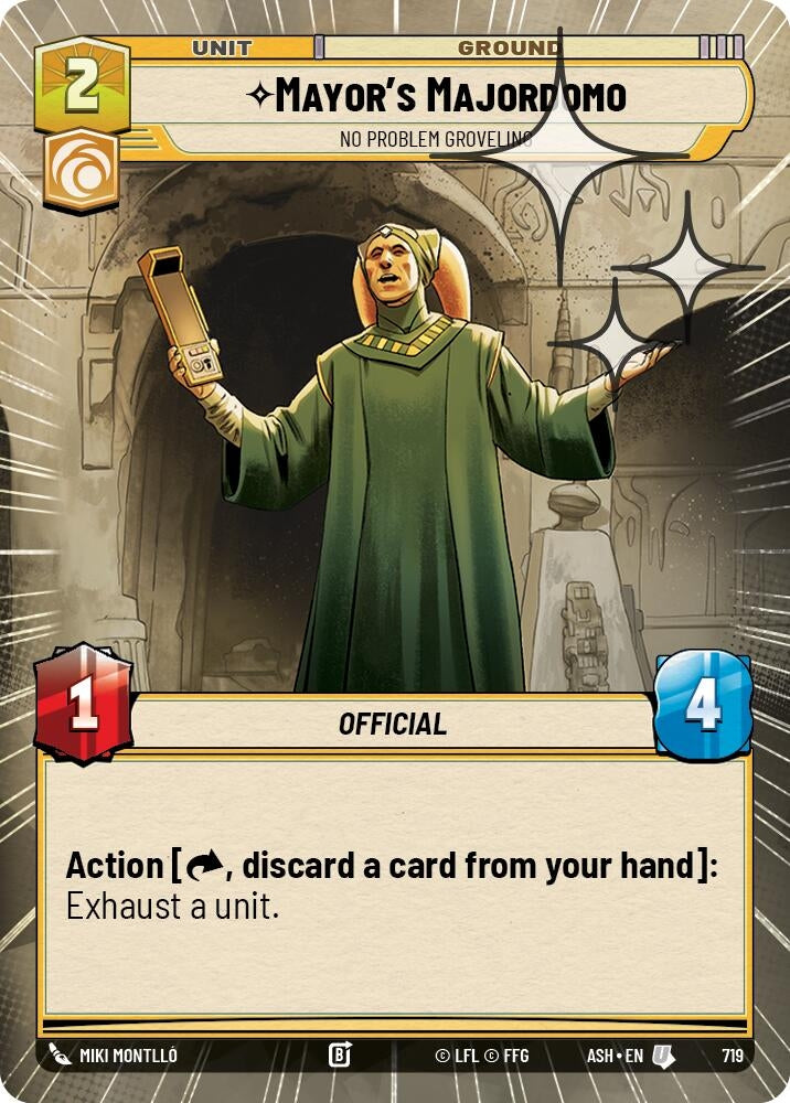 Image for Mayor's Majordomo - No Problem Groveling (Hyperspace Foil) (719) [Ashes of the Empire] {ASH} - Star Wars: Unlimited
