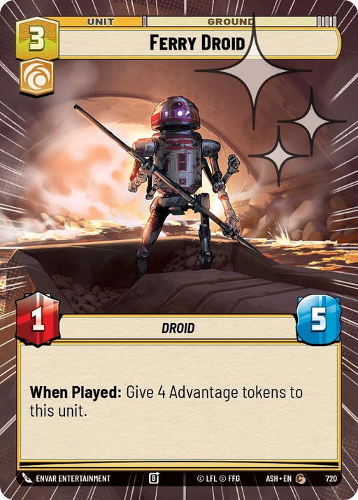 Image for Ferry Droid (Hyperspace Foil) (720) [Ashes of the Empire] {ASH} - Star Wars: Unlimited