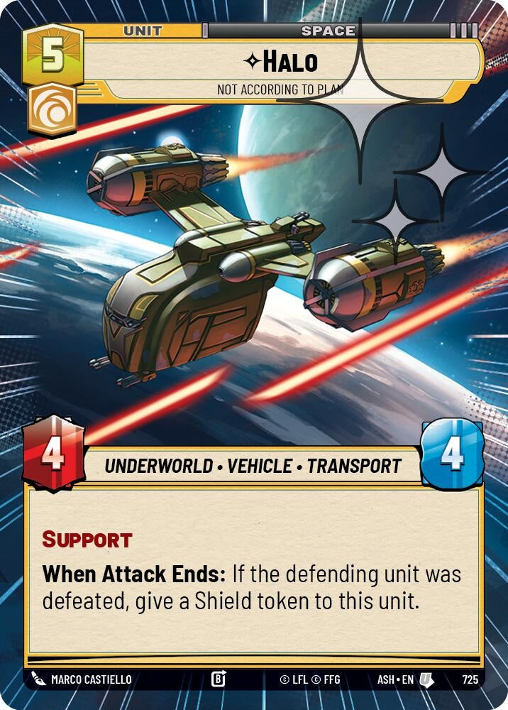 Image for Halo - Not According to Plan (Hyperspace Foil) (725) [Ashes of the Empire] {ASH} - Star Wars: Unlimited