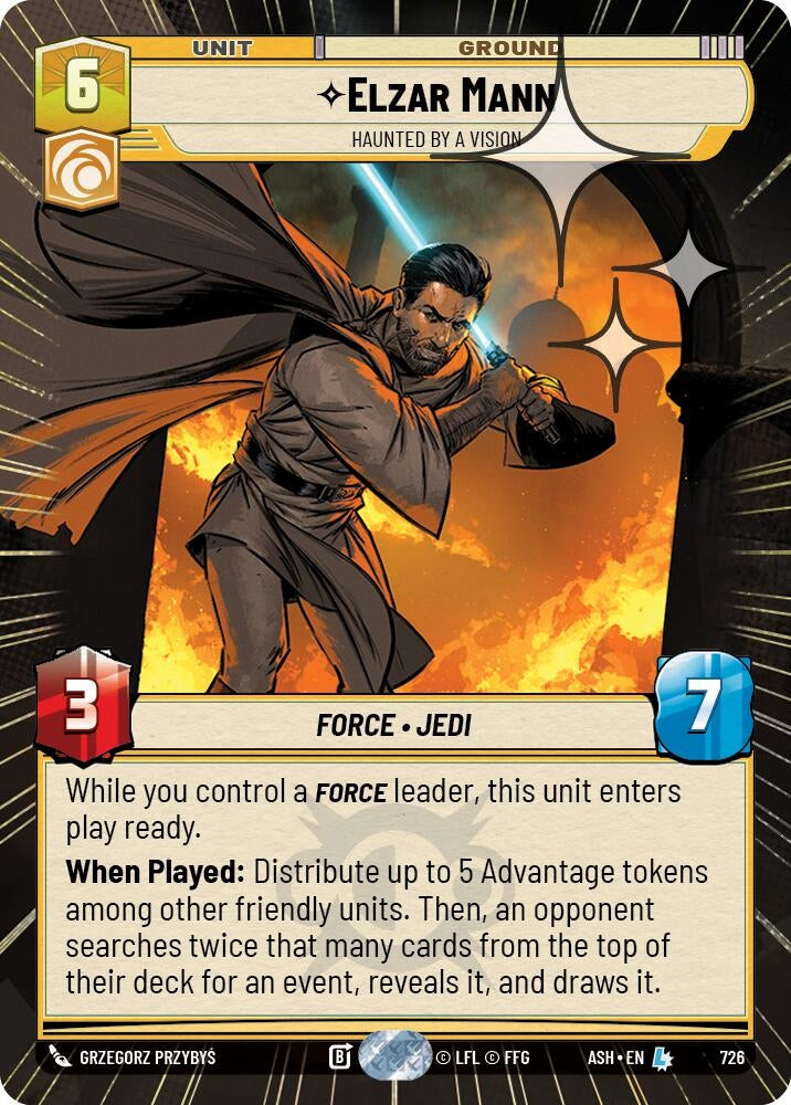 Image for Elzar Mann - Haunted by a Vision (Hyperspace Foil) (726) [Ashes of the Empire] {ASH} - Star Wars: Unlimited