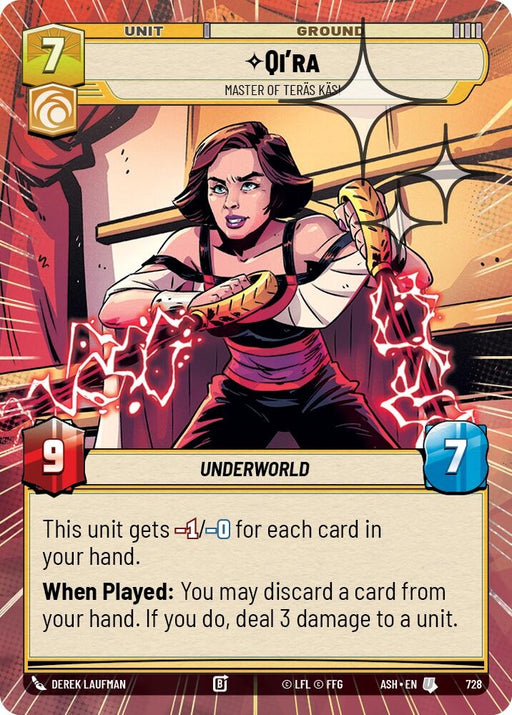 Image for Qi'ra - Master of Teras Kasi (Hyperspace Foil) (728) [Ashes of the Empire] {ASH} - Star Wars: Unlimited