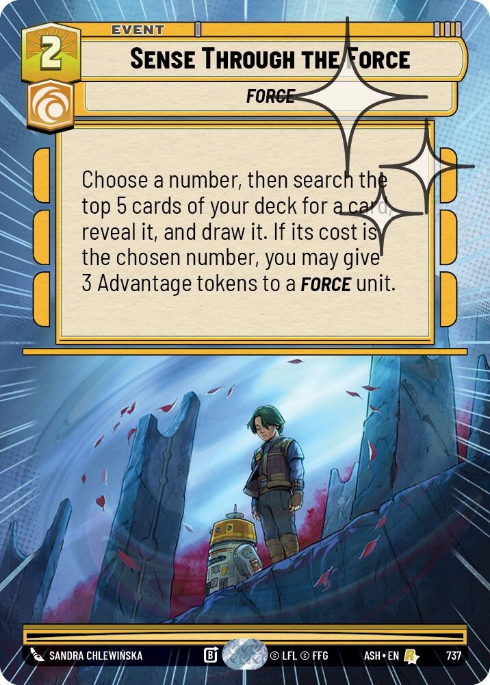 Image for Sense Through the Force (Hyperspace Foil) (737) [Ashes of the Empire] {ASH} - Star Wars: Unlimited