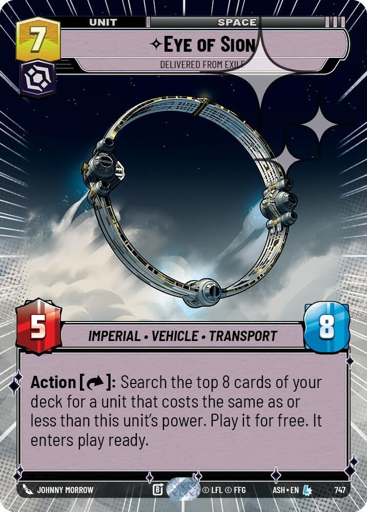 Image for Eye of Sion - Delivered from Exile (Hyperspace Foil) (747) [Ashes of the Empire] {ASH} - Star Wars: Unlimited