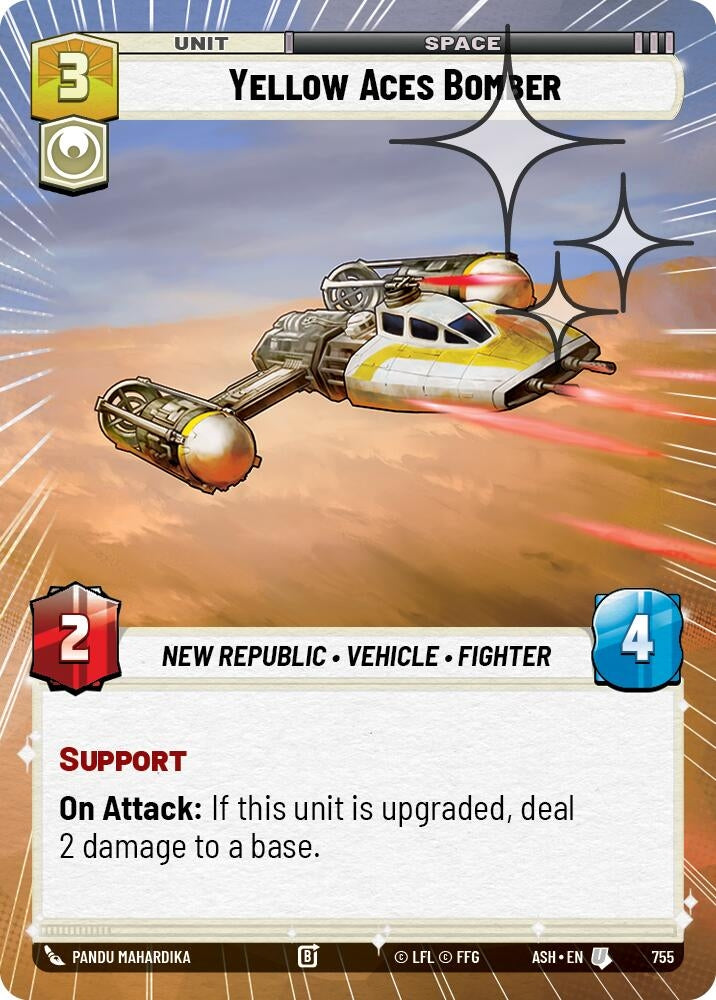 Image for Yellow Aces Bomber (Hyperspace Foil) (755) [Ashes of the Empire] {ASH} - Star Wars: Unlimited