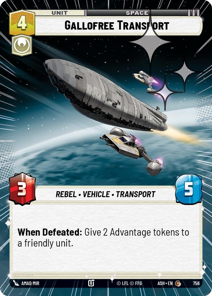 Image for Gallofree Transport (Hyperspace Foil) (756) [Ashes of the Empire] {ASH} - Star Wars: Unlimited