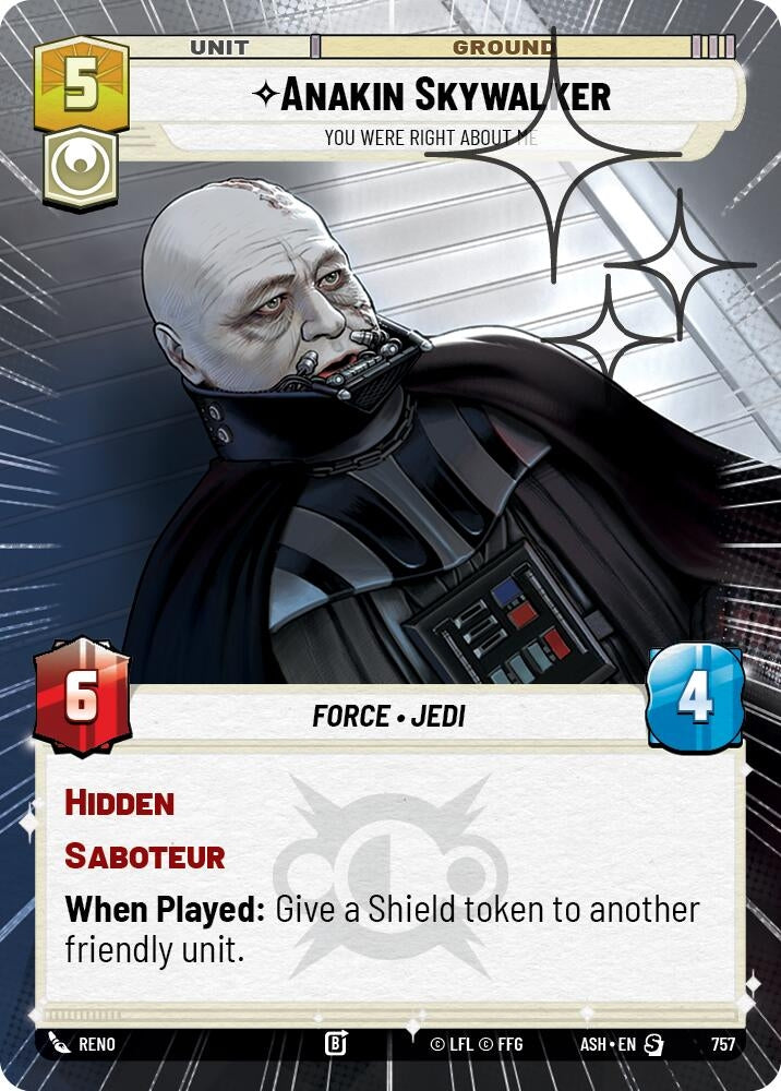 Image for Anakin Skywalker - You Were Right About Me (Hyperspace Foil) (757) [Ashes of the Empire] {ASH} - Star Wars: Unlimited