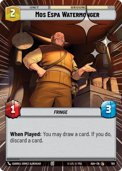 Image for Mos Espa Watermonger (Hyperspace Foil) (762) [Ashes of the Empire] {ASH} - Star Wars: Unlimited