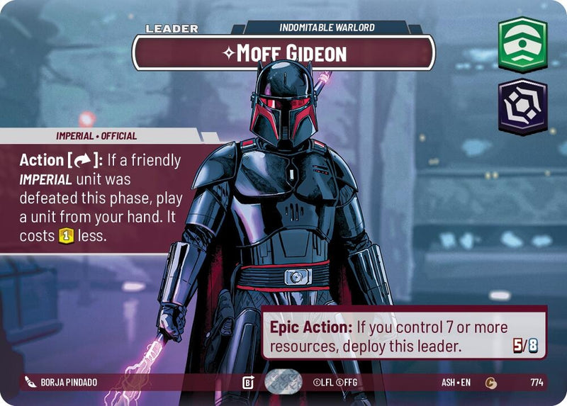 Image for Moff Gideon - Indomitable Warlord (Showcase) (774) [Ashes of the Empire] {ASH} - Star Wars: Unlimited