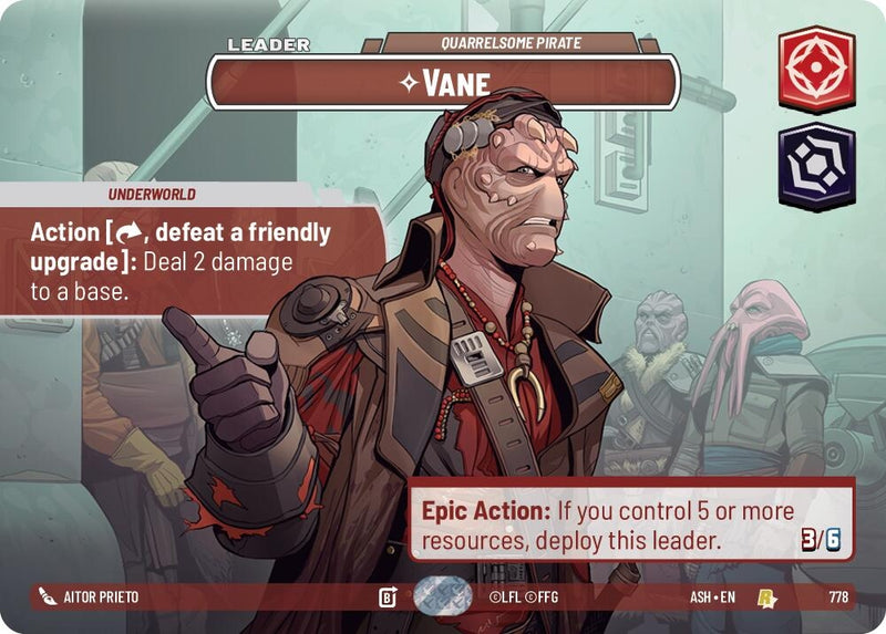 Image for Vane - Quarrelsome Pirate (Showcase) (778) [Ashes of the Empire] {ASH} - Star Wars: Unlimited