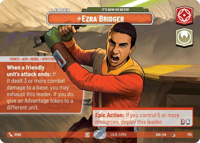 Image for Ezra Bridger - It's Now or Never (Showcase) (779) [Ashes of the Empire] {ASH} - Star Wars: Unlimited