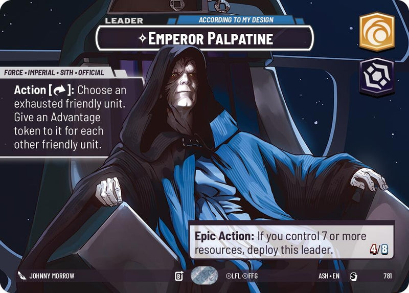 Image for Emperor Palpatine - According to My Design (Showcase) (781) [Ashes of the Empire] {ASH} - Star Wars: Unlimited
