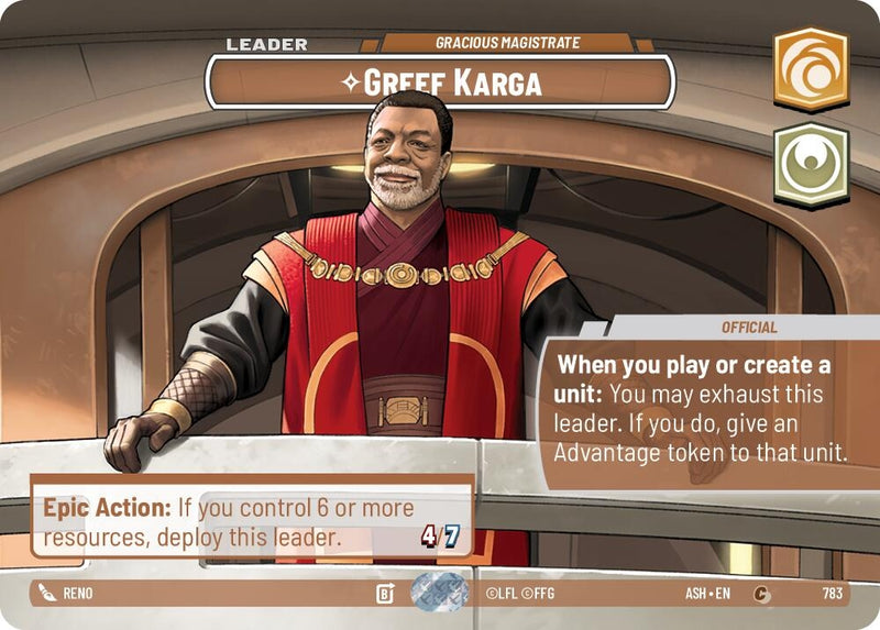 Image for Greef Karga - Gracious Magistrate (Showcase) (783) [Ashes of the Empire] {ASH} - Star Wars: Unlimited