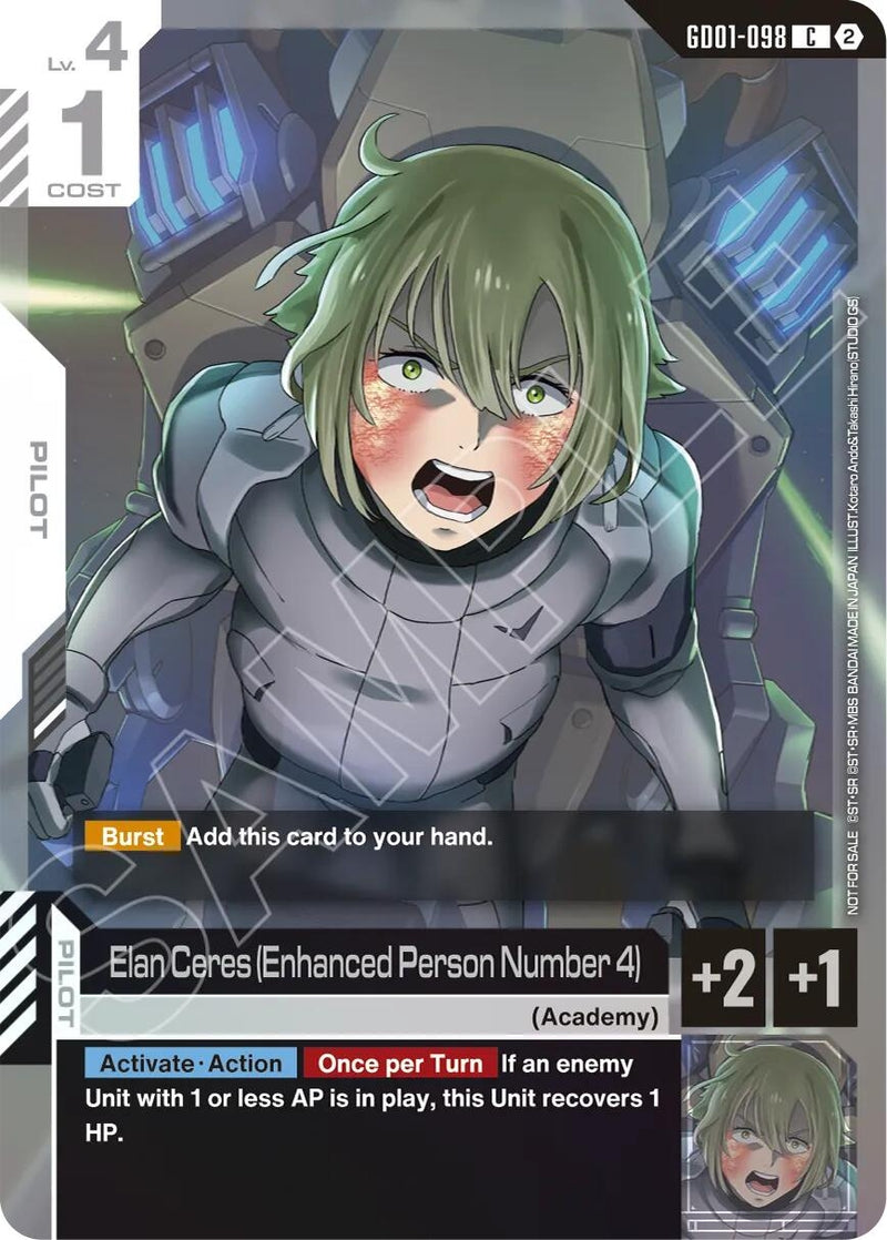 Image for Elan Ceres (Enhanced Person Number 4) (Store Tournament Participation Pack 05) (GD01-098) [Gundam Promotional Cards] {GCG-PR} - Gundam Card Game