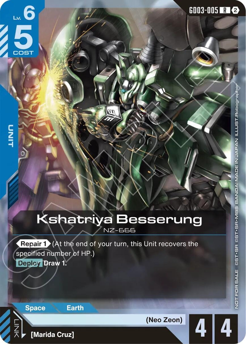 Image for Kshatriya Besserung (Store Tournament Participation Pack 05) (GD03-005) [Gundam Promotional Cards] {GCG-PR} - Gundam Card Game