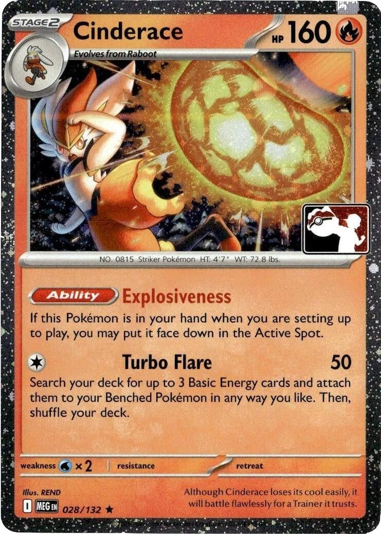 Image for Cinderace - 028/132  (Cosmos Holo) (028/132) [Prize Pack Series Cards] - Pokemon