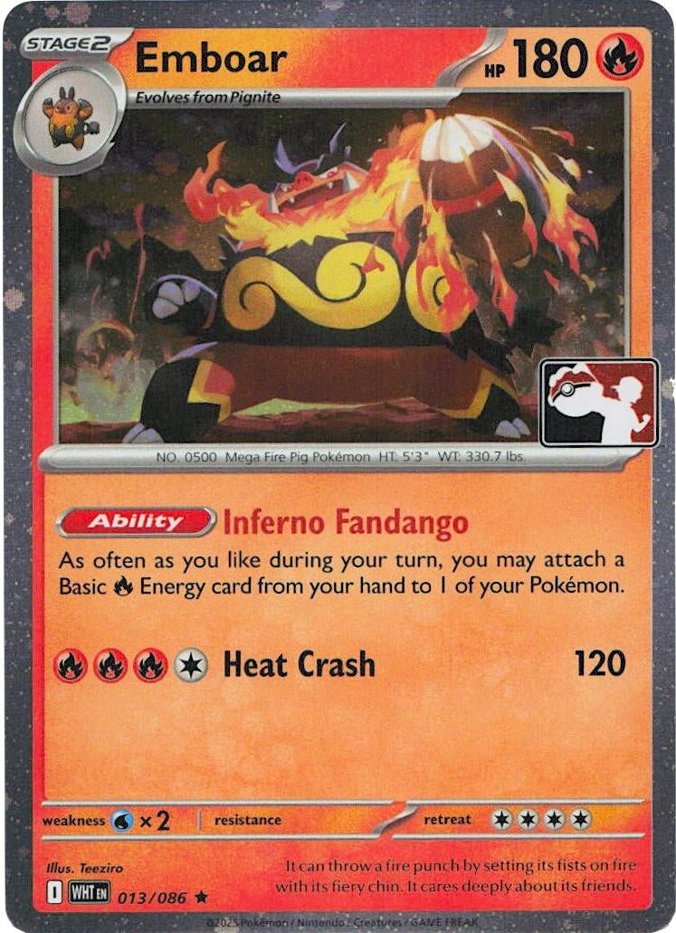 Image for Emboar - 013/086 (Cosmos Holo) (013/086) [Prize Pack Series Cards] - Pokemon