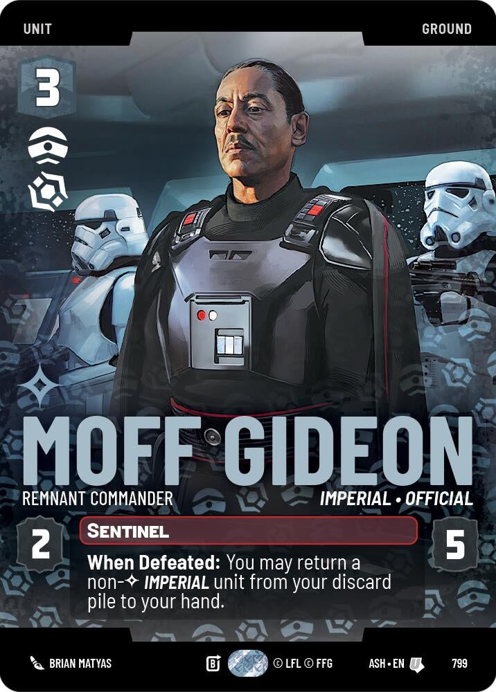 Image for Moff Gideon - Remnant Commander (Prestige) (799) [Ashes of the Empire] {ASH} - Star Wars: Unlimited