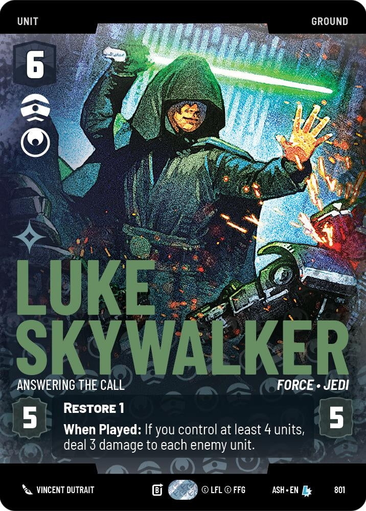 Image for Luke Skywalker - Answering the Call (Prestige) (801) [Ashes of the Empire] {ASH} - Star Wars: Unlimited