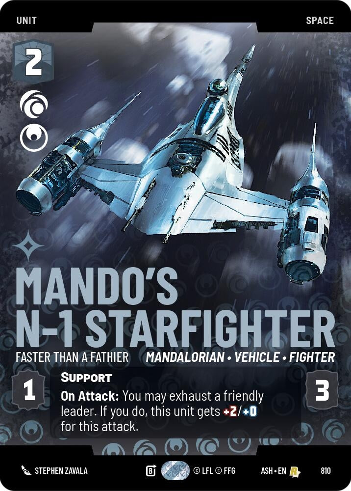 Image for Mando's N-1 Starfighter - Faster than a Fathier (Prestige) (810) [Ashes of the Empire] {ASH} - Star Wars: Unlimited