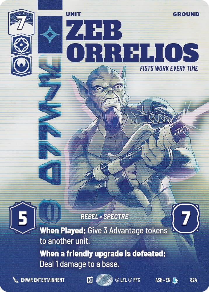 Image for Zeb Orrelios - Fists Work Every Time (Prestige) (824) [Ashes of the Empire] {ASH} - Star Wars: Unlimited