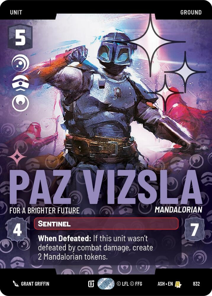 Image for Paz Vizsla - For a Brighter Future (Prestige Foil) (832) [Ashes of the Empire] {ASH} - Star Wars: Unlimited