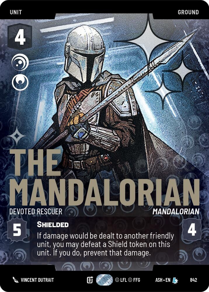 Image for The Mandalorian - Devoted Rescuer (Prestige Foil) (842) [Ashes of the Empire] {ASH} - Star Wars: Unlimited